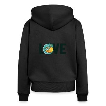Gecko Love Crested Lizard Gekkota Gecko Expert - Frauen Premium Bio Zip Hoodie - Schwarz - Hinten - Julia (174cm)