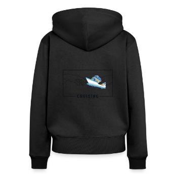 Michel-Ange Création d’Adam Cruising Cruise Cruise - Sweat à capuche zippé Premium bio Femme - noir - Dos - Julia (174cm)