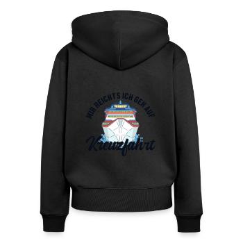 Mir reichts ich geh auf Kreuzfahrt Cruise Vacation - Sweat à capuche zippé Premium bio Femme - noir - Dos - Julia (174cm)