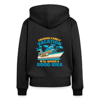 Croisière Vacances en famille Alwaves Good Cruise - Sweat à capuche zippé Premium bio Femme - noir - Dos - Julia (174cm)
