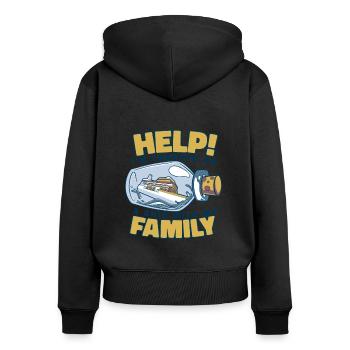 I'm Trapped On A Ship With My Family Cruise - Women's Premium Organic Zip Hoodie - black - Back - Julia (174cm)