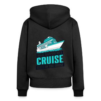 Que se passe-t-il en croisière Séjours en croisière Croisière - Sweat à capuche zippé Premium bio Femme - noir - Dos - Julia (174cm)