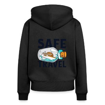 Voyage en toute sécurité Croisière en bateau Croisière avec équipage - Sweat à capuche zippé Premium bio Femme - noir - Dos - Julia (174cm)