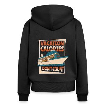 Les calories de vacances ne comptent pas Croisière en bateau de croisière - Sweat à capuche zippé Premium bio Femme - noir - Dos - Julia (174cm)