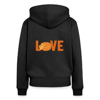 Gouda Liebe Queso Käsehändler Hersteller Liebhaber Gouda - Frauen Premium Bio Zip Hoodie - Schwarz - Hinten - Julia (174cm)