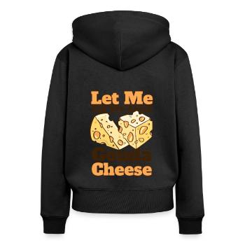 Laissez-moi vous parler de Gouda Cheese Queso Maker - Sweat à capuche zippé Premium bio Femme - noir - Dos - Julia (174cm)