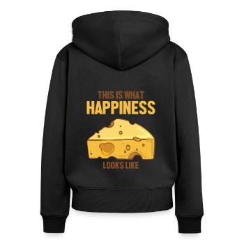 Voici à quoi ressemble le bonheur Maker Queso - Sweat à capuche zippé Premium bio Femme - noir - Dos - Julia (174cm)