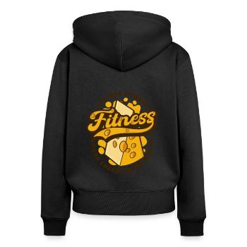 Je Suis Dans Le Gouda Fitness Dans Ma Bouche Maker Queso - Sweat à capuche zippé Premium bio Femme - noir - Dos - Julia (174cm)
