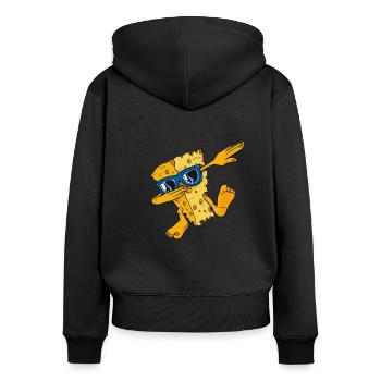 Dabbing Gouda Maker Queso Cheesemonger Lover - Sweat à capuche zippé Premium bio Femme - noir - Dos - Julia (174cm)