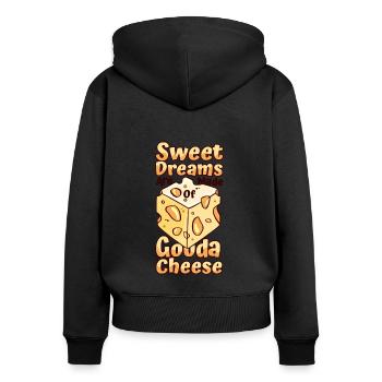 Süße Träume werden aus Gouda Käse hergestellt Gouda - Frauen Premium Bio Zip Hoodie - Schwarz - Hinten - Julia (174cm)