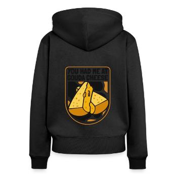 Vous m’avez eu chez Gouda Cheese Queso Cheesemonger - Sweat à capuche zippé Premium bio Femme - noir - Dos - Julia (174cm)