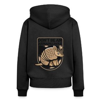 Sei keine Armadillhole Pink Fairy - Frauen Premium Bio Zip Hoodie - Schwarz - Hinten - Julia (174cm)
