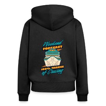 100% Chance Of Cruising Cruise Ship Cruise - Women's Premium Organic Zip Hoodie - black - Back - Julia (174cm)