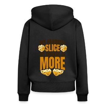 Ma tranche de fromage préférée est plus Maker Queso - Sweat à capuche zippé Premium bio Femme - noir - Dos - Julia (174cm)