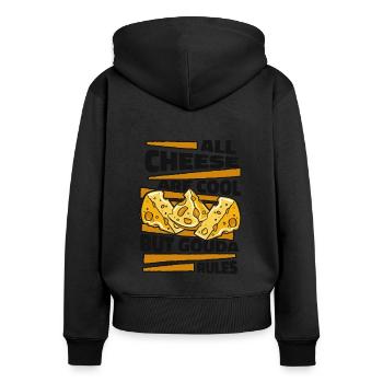 Tous les fromages sont cool, mais le gouda règle le queso - Sweat à capuche zippé Premium bio Femme - noir - Dos - Julia (174cm)