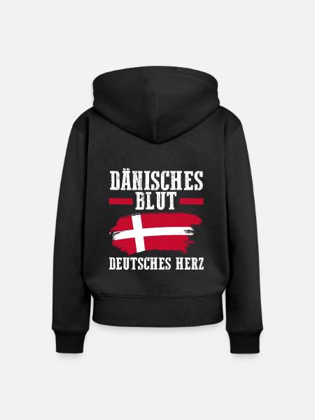 Dänen Dänisch Dänemark - Frauen Premium Bio Zip Hoodie - Schwarz