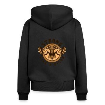 Fort comme un bison Buffalo Bovinae Américain - Sweat à capuche zippé Premium bio Femme - noir - Dos - Julia (174cm)