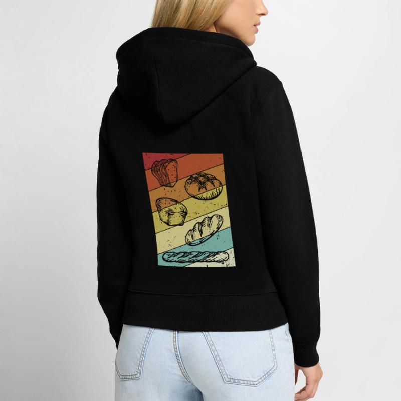 Retro Bread Dough Bread Maker Bread Queen Lover Women's Premium Organic Zip Hoodie