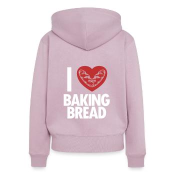 Ich liebe Brotbacken Brotbackautomat Brotteig Brot Brot - Frauen Premium Bio Zip Hoodie - Altrosa - Hinten - Julia (174cm)
