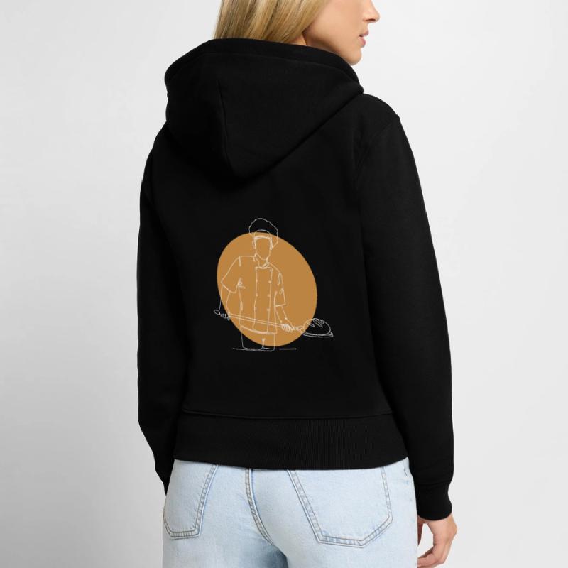 Lineart Bread Dough Bread Maker Bread Queen Bread Women's Premium Organic Zip Hoodie