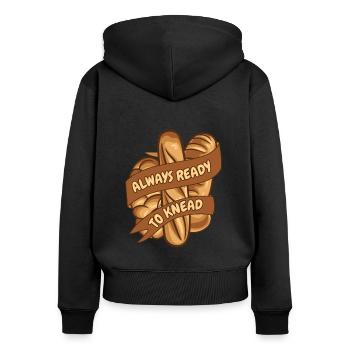 Toujours prêt à pétrir la pâte à pain de la machine à pain - Sweat à capuche zippé Premium bio Femme - noir - Dos - Julia (174cm)