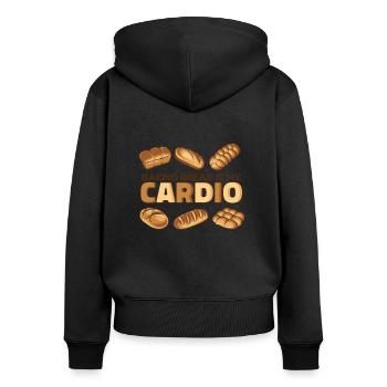 La cuisson du pain est mon pain d’amoureux de la pâte à pain cardio - Sweat à capuche zippé Premium bio Femme - noir - Dos - Julia (174cm)