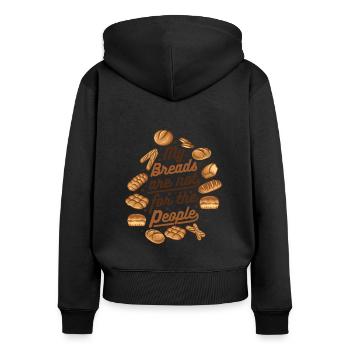 Meine Brote sind nicht für die Leute Brotbackautomat - Frauen Premium Bio Zip Hoodie - Schwarz - Hinten - Julia (174cm)