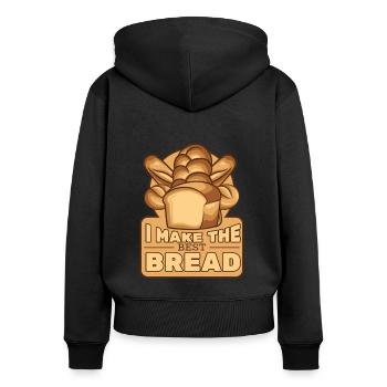 Ich mache den besten Brotbackautomaten Brotteig - Frauen Premium Bio Zip Hoodie - Schwarz - Hinten - Julia (174cm)