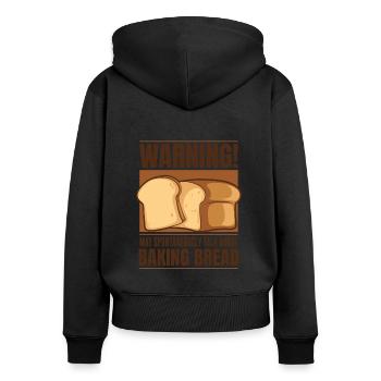 Peut parler spontanément de l’amateur de pain de cuisson - Sweat à capuche zippé Premium bio Femme - noir - Dos - Julia (174cm)