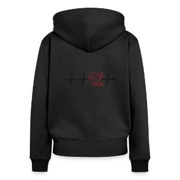 Bingo Heartbeat Daubers Professioneller Anrufer Bingo - Frauen Premium Bio Zip Hoodie - Schwarz - Hinten - Julia (174cm)