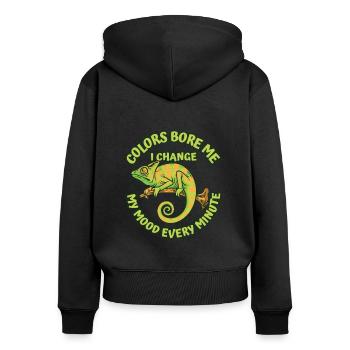 Colors Bore Me Panther Veiled Chamaeleonidae - Women's Premium Organic Zip Hoodie - black - Back - Julia (174cm)