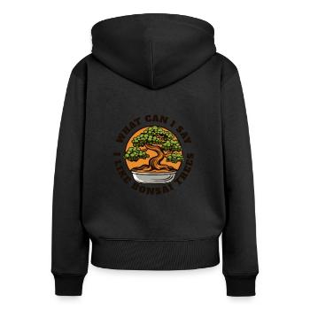 J’aime les bonsaïs Penjing Bonsaï d’intérieur Bonsaï - Sweat à capuche zippé Premium bio Femme - noir - Dos - Julia (174cm)
