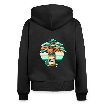 Happy Pills Penjing Indoor Bonsai Bonsai Pots - Women's Premium Organic Zip Hoodie - black - Back - Julia (174cm)