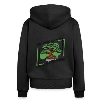 Mon genre de jardinage Pots à bonsaï Penjing - Sweat à capuche zippé Premium bio Femme - noir - Dos - Julia (174cm)