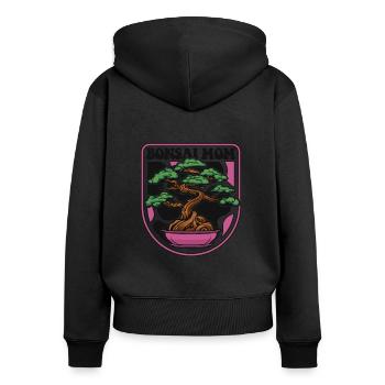Bonsai Mom Indoor Bonsai Bonsai Pots Penjing - Women's Premium Organic Zip Hoodie - black - Back - Julia (174cm)