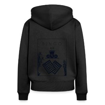 Bingo Chinese Hanzi Professional Caller Daubers - Women's Premium Organic Zip Hoodie - black - Back - Julia (174cm)
