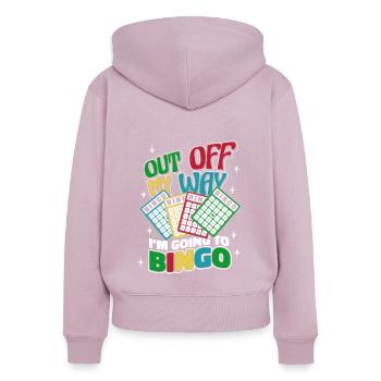 Out Off My Way I'm Going To Bingo Professional - Frauen Premium Bio Zip Hoodie - Altrosa - Hinten - Julia (174cm)
