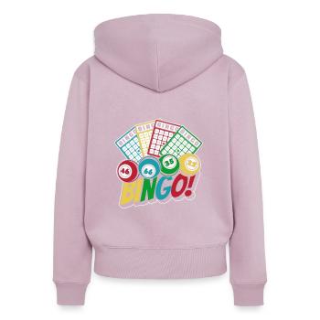Daubers Professional Caller Bingo Lover Bingo - Frauen Premium Bio Zip Hoodie - Altrosa - Hinten - Julia (174cm)
