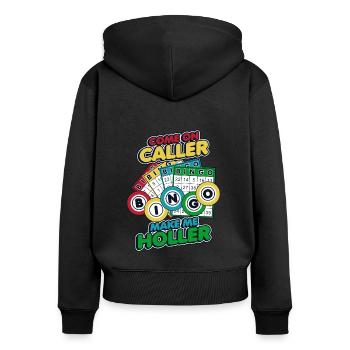 Allez Caller Appelez-moi Crier Caller Daubers Bingo - Sweat à capuche zippé Premium bio Femme - noir - Dos - Julia (174cm)