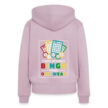 7 Tage ohne Bingo machen einen schwachen Anrufer - Frauen Premium Bio Zip Hoodie - Altrosa - Hinten - Julia (174cm)