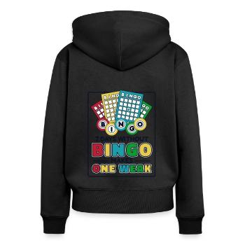 7 jours sans bingo rendent un suiveur faible - Sweat à capuche zippé Premium bio Femme - noir - Dos - Julia (174cm)