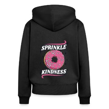 Sprinkle Kindness Donut Maker Glazed Lover - Sweat à capuche zippé Premium bio Femme - noir - Dos - Julia (174cm)