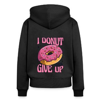 Ich Donut gebe jemals den Donut-glasierten Maker-Liebhaber auf - Frauen Premium Bio Zip Hoodie - Schwarz - Hinten - Julia (174cm)
