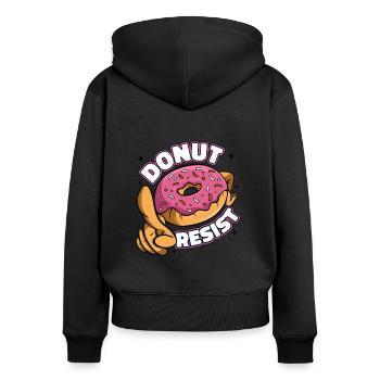 Donut Resist Doughnut Glazed Maker Liebhaber Donut - Frauen Premium Bio Zip Hoodie - Schwarz - Hinten - Julia (174cm)