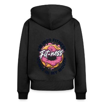 I'm Into Fitness Doughnut Maker Glazed Lover Donut - Women's Premium Organic Zip Hoodie - black - Back - Julia (174cm)