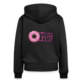 Donut Panic Donut glasierter Maker Liebhaber Donut - Frauen Premium Bio Zip Hoodie - Schwarz - Hinten - Julia (174cm)
