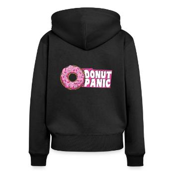 Donut Panic Donut glasierter Maker Liebhaber Donut - Frauen Premium Bio Zip Hoodie - Schwarz - Hinten - Julia (174cm)