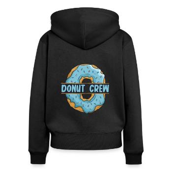 Donut Crew Donut glasiert Maker Liebhaber Donut - Frauen Premium Bio Zip Hoodie - Schwarz - Hinten - Julia (174cm)