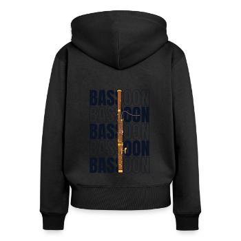 Fagottinstrument Aerophone Music Player - Frauen Premium Bio Zip Hoodie - Schwarz - Hinten - Julia (174cm)