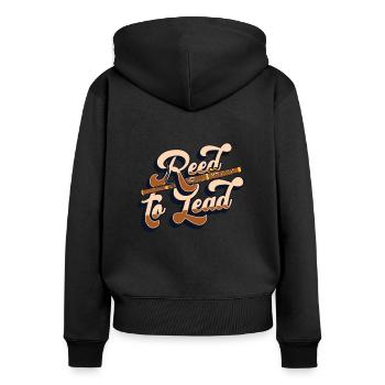 Reed To Lead Aerophone Fagott Instrument Musik - Frauen Premium Bio Zip Hoodie - Schwarz - Hinten - Julia (174cm)